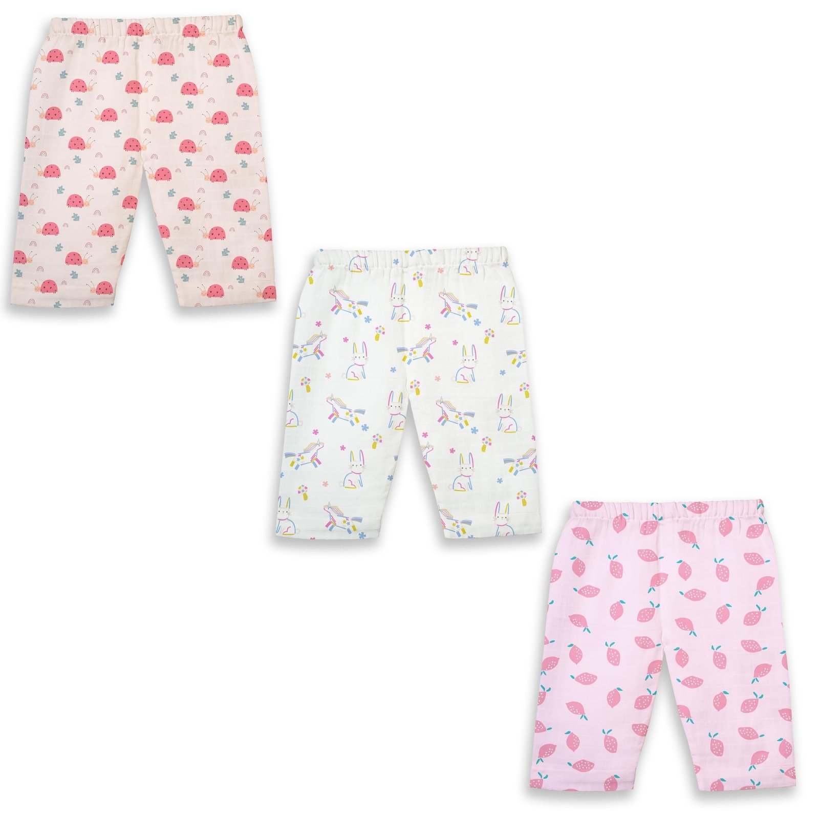 71Upqi6zJTL-1.jpg 1ST STEP 100% Soft Muslin Cotton Baby Pants - Pack of 3 - Fast Shipping to USA & Canada - Image 1