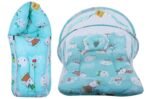 Infantbond Born Baby Bed with Net & Carry Bag (Pista Teddy) ? Fast Shipping to USA & Canada