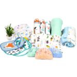 MOM'S HOME New Born Baby Organic Cotton Essentials Gift Set/Hospital Bag | Multicolor - Pack of 25 Items - Fast Shipping to USA & Canada