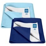 Mee Mee Instadry Cotton Bed Protector Mattress: Ultra-Absorbent, Fast-Drying Baby Cot Sheet for Newborns, Soft, Breathable, Reusable - Skin-Friendly, Diaper-Free Nights, 0-36 Months, 140x100cm (Pink) - Fast Shipping to USA & Canada