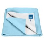 Mee Mee Reusable Water Proof Cotton Bed Protector Sheet/Extra Absorbent Mat/Dry Sheets/Urine Sheet/Dry Mat(Large, Blue)(100CmX140Cm) - Fast Shipping to USA & Canada