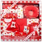 MOM CARE Newborn Baby Gift Set Has All Newborn Baby Essential Clothes in Baby Gift Set for or Girls Unisex 16 pcs Red - Fast Shipping to USA & Canada
