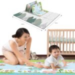 Kids Station Double-Sided Waterproof Baby Playmat - Foldable Portable & Reversible - Soft Foam for Kids Newborns Toddlers and Infants - Baby Carpet - Crawling Baby Play Mat (Indoor/Outdoor) - Non-Slip Crawl Floor Mat - 6.6ftx6ft or 200x180cm (Printed 1cm Thick) - Fast Shipping to USA & Canada