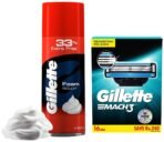 Gillette Men Mach3 Shaving 3-Bladed Cartridges, Pack of 16 & Classic Regular Pre Shave Foam, 418g with 33% Extra Free - Fast Shipping to USA & Canada