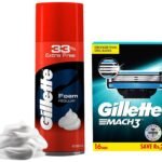 Gillette Men Mach3 Shaving 3-Bladed Cartridges, Pack of 16 & Classic Regular Pre Shave Foam, 418g with 33% Extra Free - Fast Shipping to USA & Canada