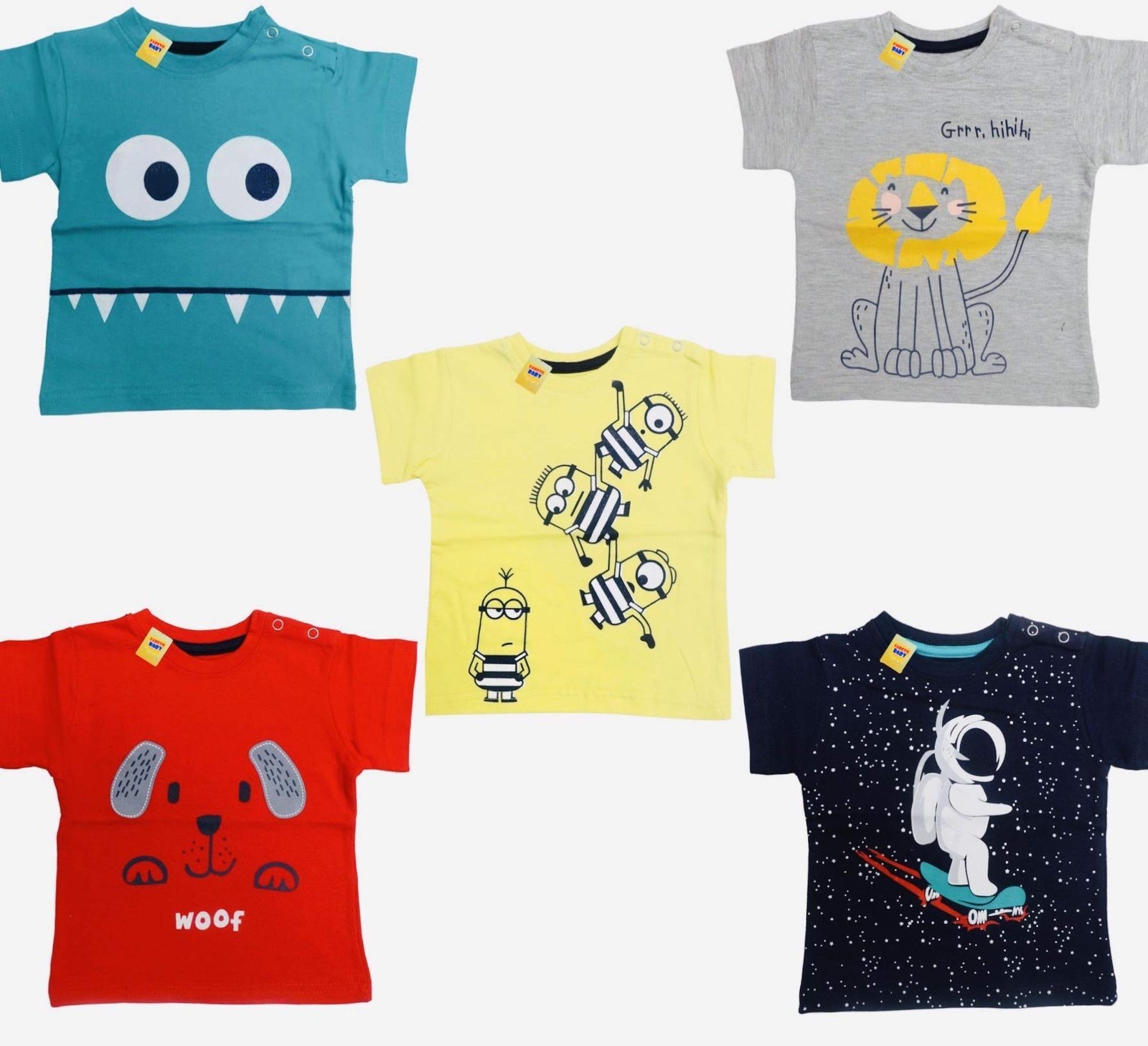 71ck2iaIWiL-1.jpg Infantbond Regular Fit T-Shirt Set (Pack of 5, 18-24M) ? Fast Shipping to USA & Canada - Image 1