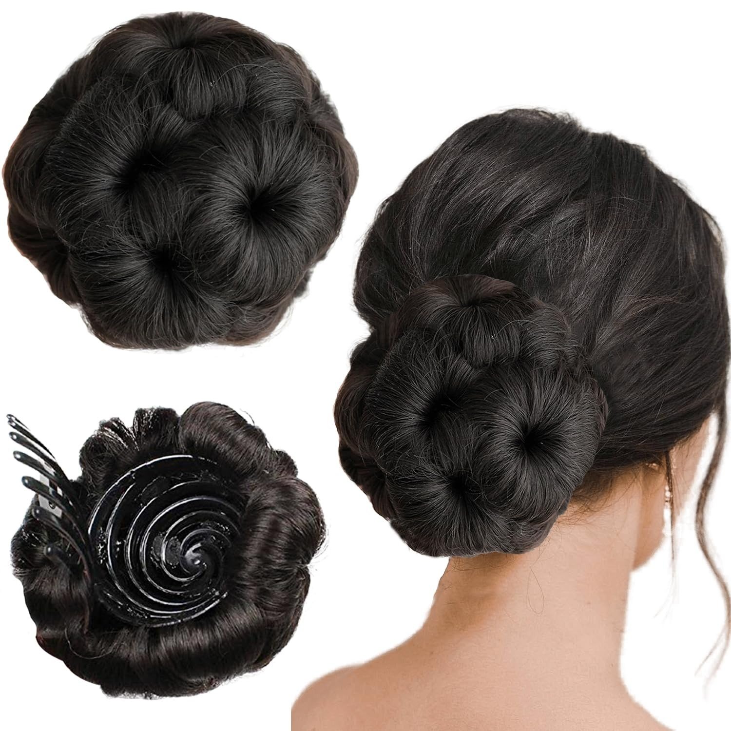 71drEhGtaL.jpg TEMPERIA Hair Buns for Women - Juda Accessories For Women - Hair Buns Clip - Artificial False Fake Hair Donuts Bun Maker Extension - Brown - Pack of 1 - Fast Shipping to USA & Canada - Image 1