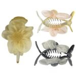 TEMPERIA (3 pcs) Hair Clips for Girls Women Kids - Clutcher Clutches Claw Clip Accessories - Ramdom Colours - Tissue Design - Stylish, Fashional (DN01) - Fast Shipping to USA & Canada