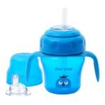 1ST STEP 150ml Birdie BPA Free Non-Spill Interchangeable Sipper/Sippy Cup with Soft Silicone Spout and Straw (Blue) - Fast Shipping to USA & Canada