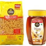DiSano Pastalicious 100% Durum Wheat Fusilli Pasta, 1kg & DiSano Pure Honey 500 g (pack of 1) - Fast Shipping to USA & Canada