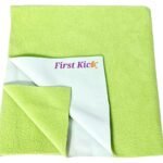 First Kick Waterproof Baby Bed Protector/Mattress Cotton Dry Sheet (70cm X 50cm) for Born Baby/Kids- (Parrot Green) - Small - Fast Shipping to USA & Canada