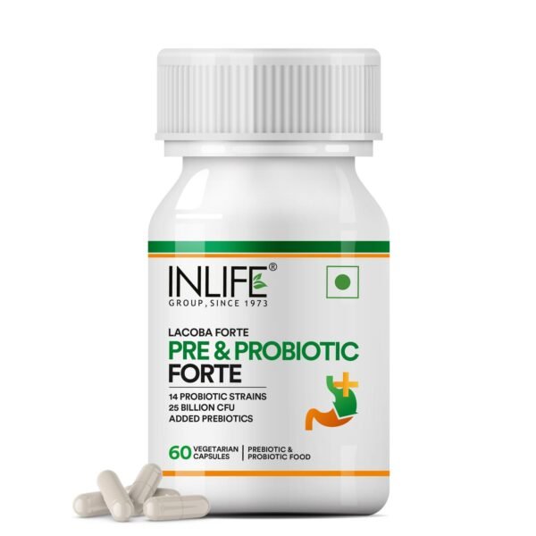 INLIFE Prebiotic & Probiotics Forte 25B CFU - 60 Capsules - Fast Shipping to USA & Canada