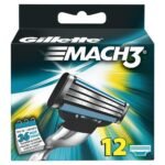 Gillette Mach 3 Manual Shaving Razor Blades - 12S Pack (Cartridge) - Men, 12 Count - Fast Shipping to USA & Canada