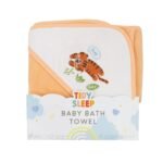 TIDY SLEEP Cotton Hooded Bath Towels for Newborn Baby Wash Cloth for Babies Extra Soft Bathing Towel Infants Toddlers,(Pack of 1) Peach, L-75cm X B-75cm - Fast Shipping to USA & Canada