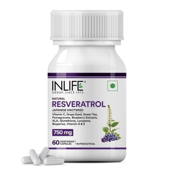 INLIFE Resveratrol 750mg - 60 Capsules - Fast Shipping to USA & Canada