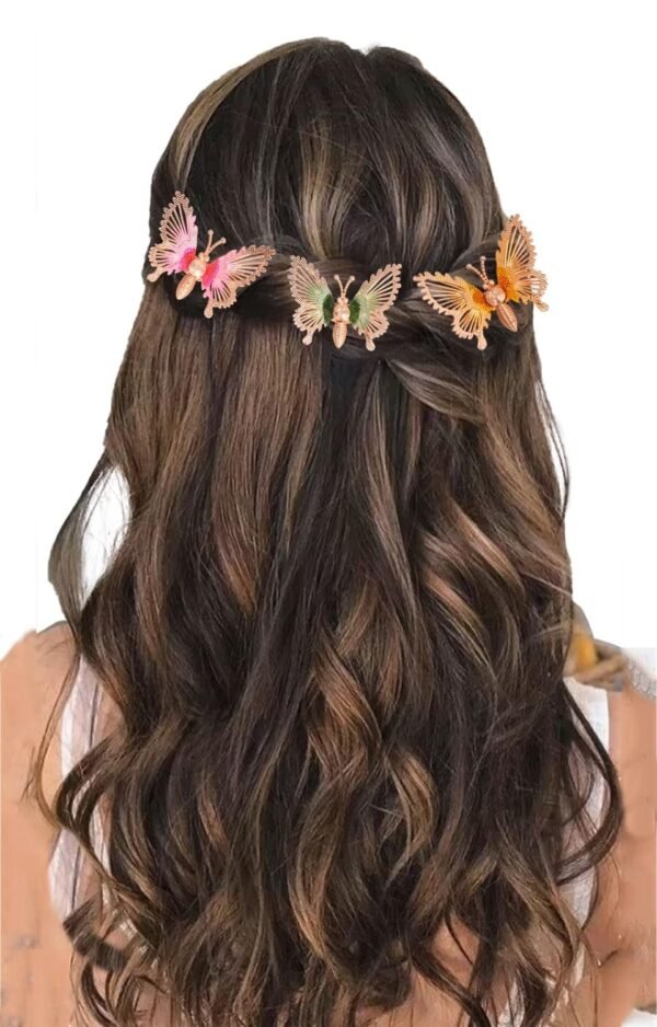 Temperia Hair Accessories Stylish For Wedding & Parties-Hair Pins & Girls-Butterfly Hair Style Bridal Braid & Brooch For Juda Bun-Hairstyle Decoration Bride Clips-Pack Of 3 - Fast Shipping to USA & Canada