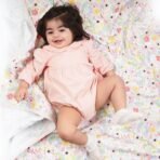 haus & kinder 100% Cotton Reversible Muslin Blanket For Newborn Baby Boy And Girl, Triple Layer Blanket 0-2 Years, Size- 120 Cm X 120 Cm (Little Bloom), Blue, 200 TC - Fast Shipping to USA & Canada