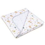 haus & kinder 100% Cotton Reversible Muslin Blanket for Newborn Baby Boy & Girl | Triple Layer Baby Blanket, Soft, Lightweight, Breathable | 0-3 Years | 120x120 cm ? Whimsical Woodland - Fast Shipping to USA & Canada