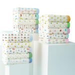 MOM'S HOME Organic Cotton 6 Layer Muslin Blanket | Super Soft Cotton Kids Blanket | 100X100 CM | 0-3 Years | Pack of 1 | Mix Design - Fast Shipping to USA & Canada