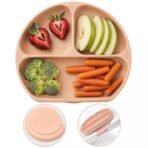 a baby cherry - Suction Plates for Baby & Toddler | Silicone Plates for Babies | BPA Free | Divided Plate for Kids Self Feeding 6M ~24 M - Fast Shipping to USA & Canada