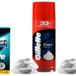 Gillette Men Mach3 Shaving 3-Bladed Cartridges, Pack Of 16 & Classic Sensitive Shave Foam - 418 G (33% Extra) & Classic Regular Pre Shave Foam, 418G With 33% Extra Free - Fast Shipping to USA & Canada