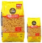 Disano Pastalicious 100% Durum Wheat Fusilli Pasta, 1Kg & Pastalicious 100% Durum Wheat Macroni Pasta, Elbow, 500G - Fast Shipping to USA & Canada