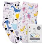 a baby cherry - Baby Swaddle Wrap for New Born || Adjustable Swaddle for New Born Baby || 100% Cotton Soft Baby Blanket for 0-6 Months - Pack of 2 (Multi-Color, 200 GSM) - Fast Shipping to USA & Canada