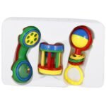 Mee Mee Infant Rattle Set 3 Pcs MM-301 - Pack of 1, F - Fast Shipping to USA & Canada