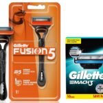 Gillette Fusion Manual Razor, 1 Pc & Mach 3 Shaving Blades- Pack of 16 (Cartridges), For Men - Fast Shipping to USA & Canada