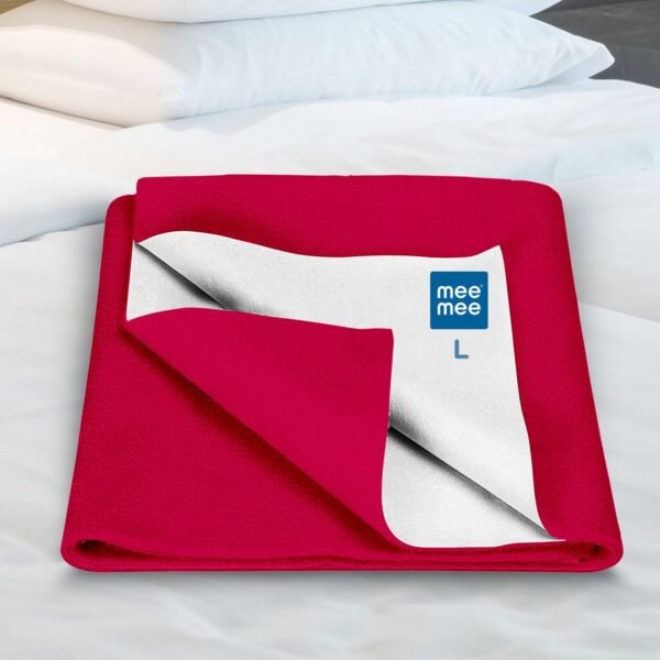 Mee Mee Reusable Water Proof Cotton Bed Protector Sheet/Extra Absorbent Mat/Dry Sheets/Urine Sheet/Dry Mat(Large, Dark Pink)(100CmX140Cm) - Fast Shipping to USA & Canada