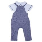 haus & kinder 100% Cotton Baby Boy Dungaree with Full Sleeve Tshirt for 3-6 Months (White and Navy) - Fast Shipping to USA & Canada