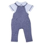 haus & kinder 100% Cotton Baby Boy Dungaree with Full Sleeve Tshirt for 3-6 Months (White and Navy) - Fast Shipping to USA & Canada