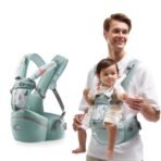 Kids Station Baby Carrier with 4 Carry Positions, Patented Design, Baby Carrier made up of Cotton, Designed for Indian Environment, Adjustable New-Born to Toddler Carrier, Max Weight Up to 15 Kgs (Green, Ergo Baby) - Fast Shipping to USA & Canada