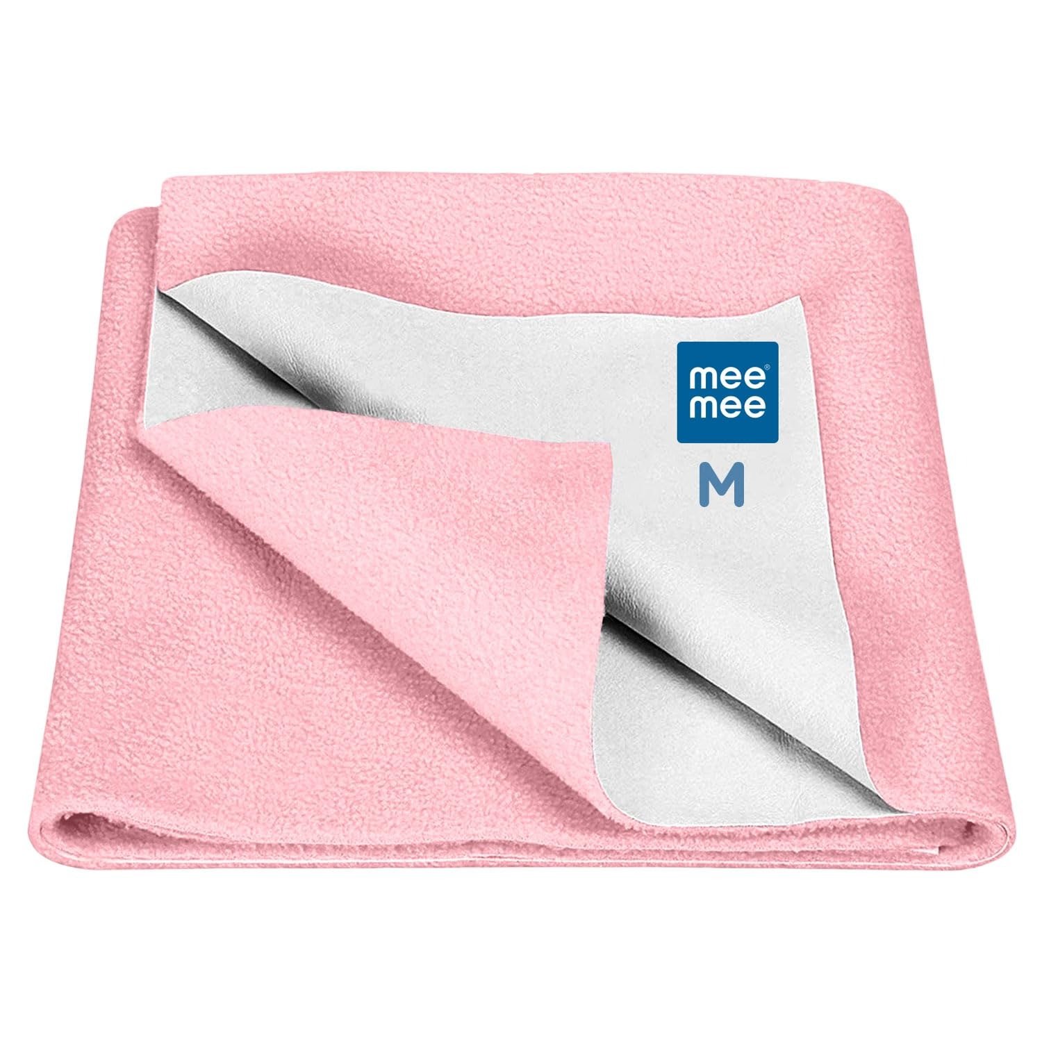 71sfV2yI-pL-1.jpg Mee Mee Reusable Water Proof Cotton Bed Protector Sheet/Extra Absorbent Mat/Dry Sheets/Urine Sheet/Dry Mat (70CmX100Cm) (Medium, Pink) - Fast Shipping to USA & Canada - Image 1