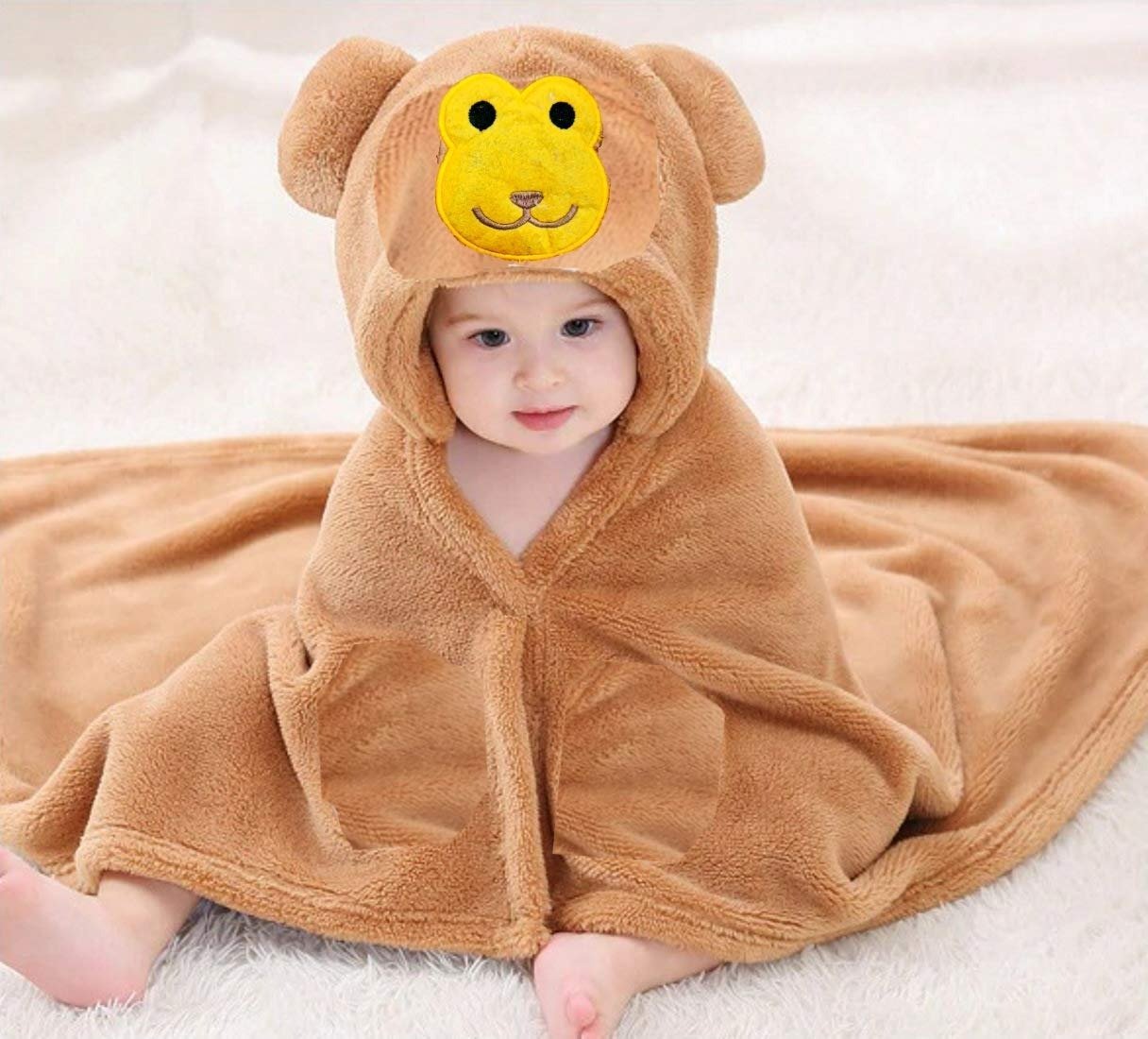 71uk-7Zk25L-1.jpg First Kick New Born Baby Blanket Pack of Super Soft Baby Wrapper Cum Baby Blanket for Baby Boys, Baby Girls, Babies (80cm x 80cm, 0-6 Months), Durable Fleece, Beige, Pack of 1 - Fast Shipping to USA & Canada - Image 1