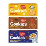 Slurrp Farm No Maida Assorted Cookies | Banana Oat - Choco Ragi - Milky Choco | Pack of 3x80g | Fast Shipping USA & Canada