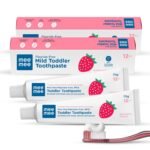 Mee Mee Fluoride-Free, Fortified with triple calcium phosphate Strawberry Flavor Oral care Toothpaste, 70 g (Pack of 2) - Fast Shipping to USA & Canada