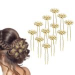 TEMPERIA (12pcs) Pearl U Pins Hair Accessories for Women & Girls - Decoration Pearls Beads Hair Clip for Bride Hairstyle - For Wedding/Parties (MN02) - Fast Shipping to USA & Canada
