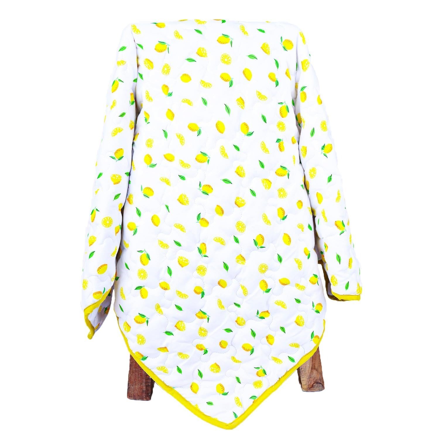71wiqNPJJVL-1.jpg MOM'S HOME Organic Cotton All Season Baby Quilt | Light Weight | Soft | Perfect for Light Winters | 100x120 cm | 0-3 Year | Lemon | Reversible - Fast Shipping to USA & Canada - Image 1
