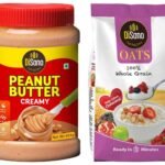 DISANO Peanut Butter Creamy 924G & Oats, 100% Wholegrain, Pouch 1 Kg - Fast Shipping to USA & Canada
