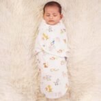 haus & kinder 100% Cotton Baby Swaddle Wrap for Newborn | Adjustable Easywrap Swaddle Blanket for 0-3 Months | Alphabet - Fast Shipping to USA & Canada