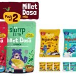 SLURRP FARM Healthy Snacks For Kids 12x20g & Millet Dosa Instant Mix 150g Pack of 2 - Fast Shipping to USA & Canada