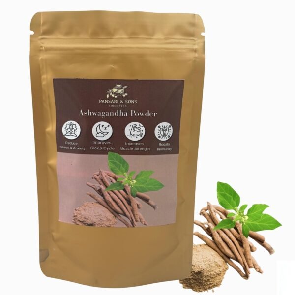 PANSARI & SONS Ashwagandha Powder 100g | Stress Relief, Energy & Immunity Booster | 100% Pure Ayurvedic Root Churna for Men & Women | Vitality, Sleep & Wellness Supplement - Fast Shipping to USA & Canada
