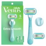 Gillette Venus Embrace Women's Razor with 2 Razor Blade Refills, Green, Womens Razors / Blades - Fast Shipping to USA & Canada