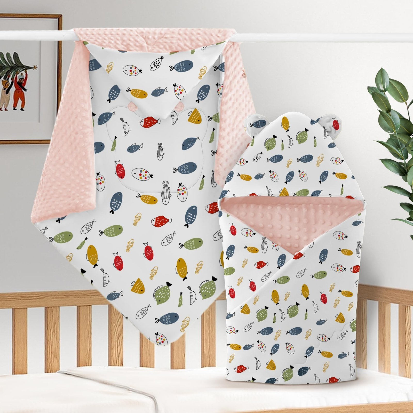 810E-yVRPwL-1.jpg StarAndDaisy Swaddler for Newborn Baby/Baby Swaddle Wrap & Blanket/Soft Cotton Baby BlanketSize -80 X 80 CM/New Born Baby Essentials-Pink - Fast Shipping to USA & Canada - Image 1