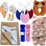 First Kick New Born Baby Gift Set Combo Pack for Baby Boys and Baby Girls Pack of 11 Pcs Stars Beige - Fast Shipping to USA & Canada