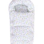 MOM'S HOME Muslin Cotton Sleeping Bed Cum Carrying Nest Bag (0-9 Months)- Green Heart, Skin Friendly - Fast Shipping to USA & Canada