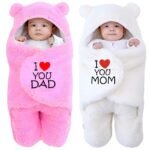 First Kick New Born Combo Pack of Security Baby Blanket Hooded Embroided Wearable Wrapper Baby Sleeping Bag(0-6 Months, L 27 x B 13 Inches) Pack of 2 Pcs - Fast Shipping to USA & Canada
