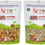 SFT Dried Dates Yellow/Sukha Khajoor (Pila Chuara) 1 Kg & Cashew Kernels Nuts, 100% Pure Mangalore Cashews, Handpicked Extra White & Extra Crispy (Kaju Sabut, Whole Cashews) [Grade - W 320 No] 1kg - Fast Shipping to USA & Canada
