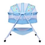 1st Step Bassinet Cum Rocker with Mosquito net (Blue) - Fast Shipping to USA & Canada